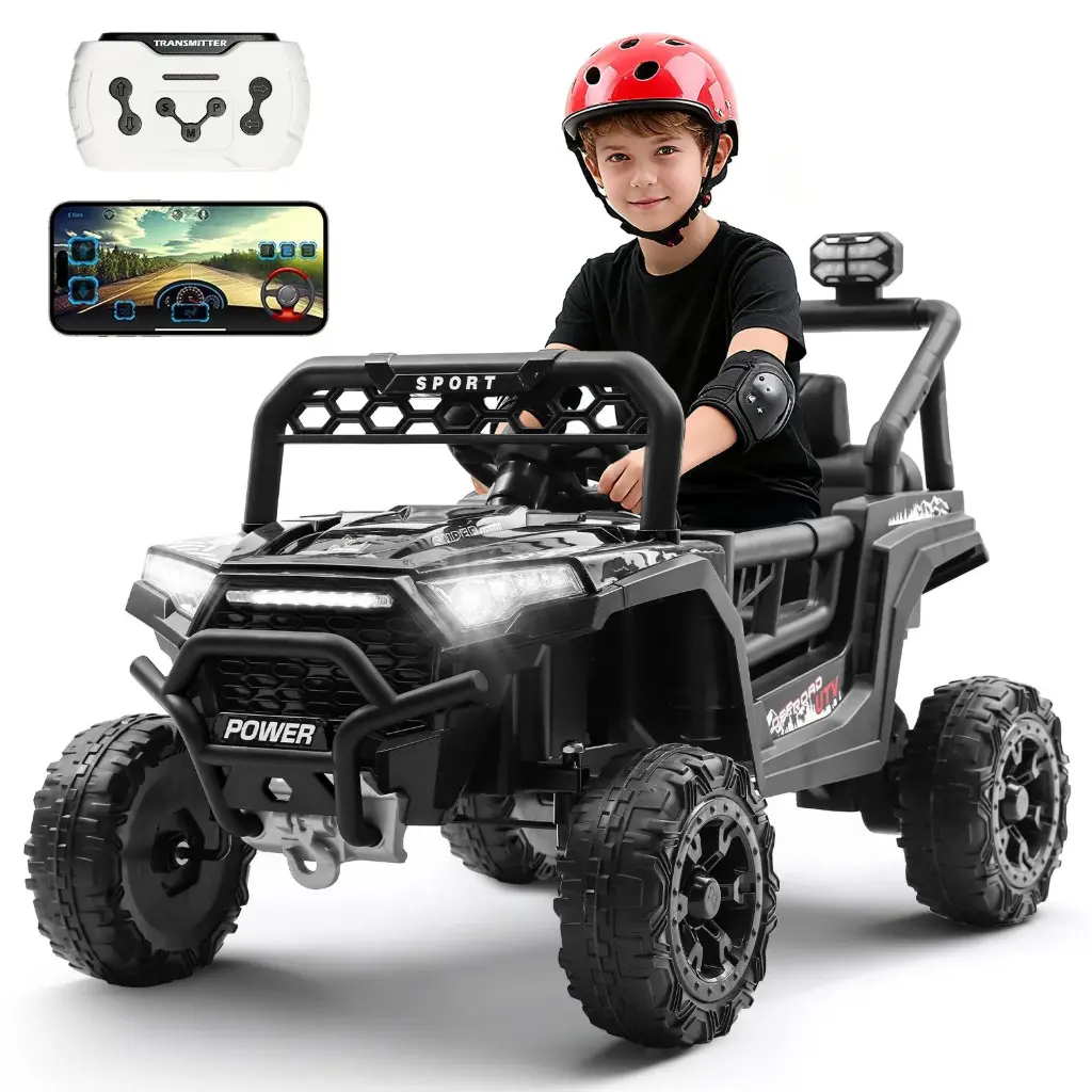  Carro Montable Electrico Niños Honey Whale BDQ-0818 (Negro)