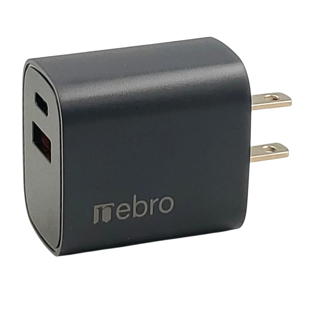 [119922] CARGADOR NEBRO VGA-028 CUBO PD+QC3.0 20W SIN CABLE DOBLE ENTRADA (Negro)