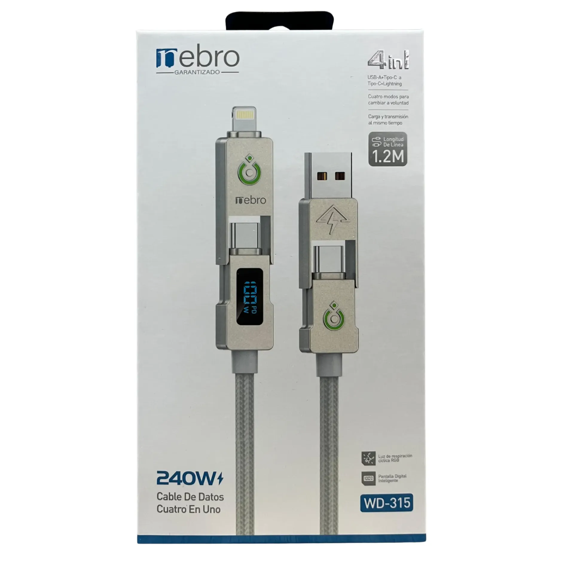 CABLE NEBRO WD-315 DATOS 4 EN 1 240W 1.2M