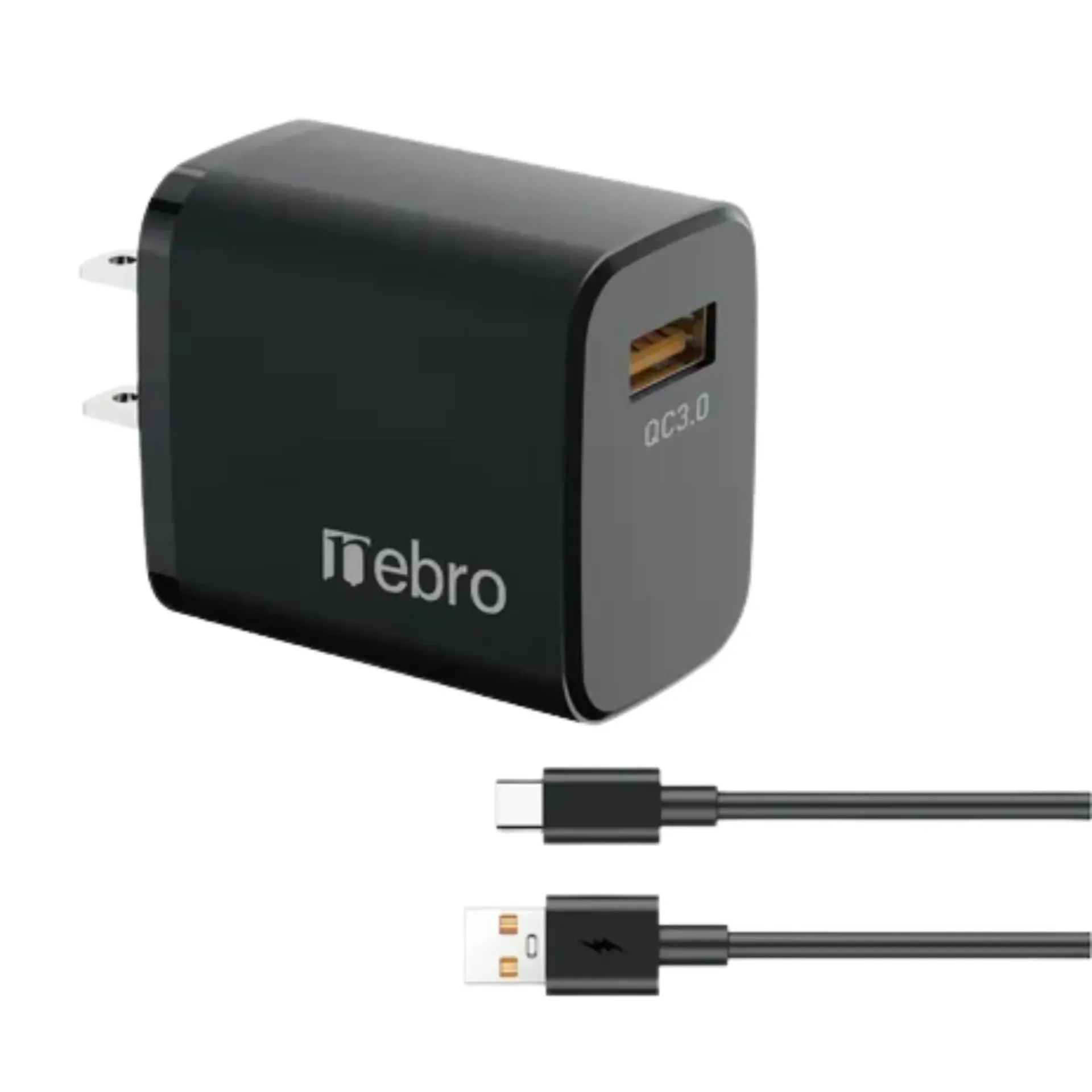 [131119] CARGADOR NEBRO VGA-025 COMBO QC3.0 A TIPO-C 25W (Negro)