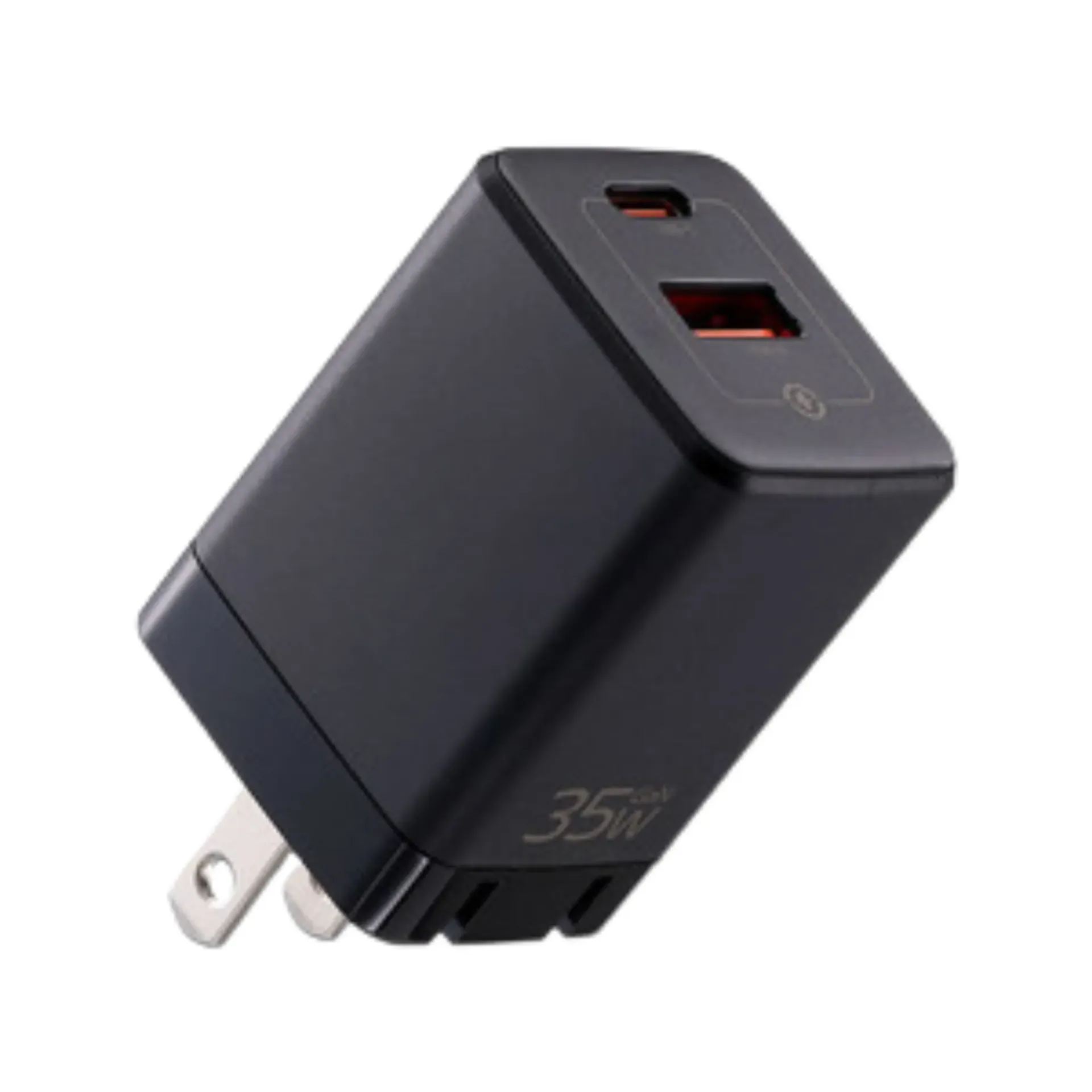[109895] CARGADOR NEBRO VGA-035 CUBO GAN CARGA RAPIDA DOBLE PUERTO 1C, 1A 35W (Negro)